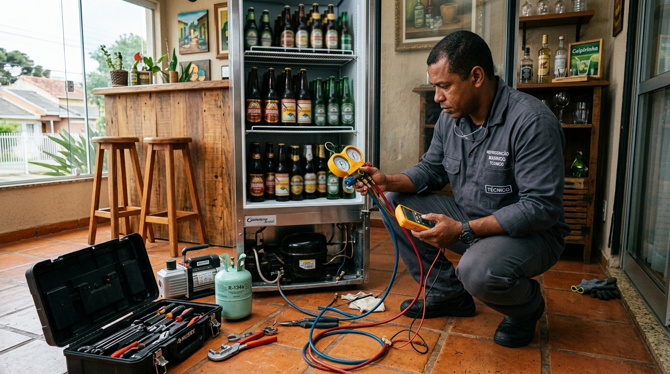 Técnico de conserto de cervejeira em residência em Passo Fundo‑RS